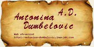 Antonina Dumbelović vizit kartica